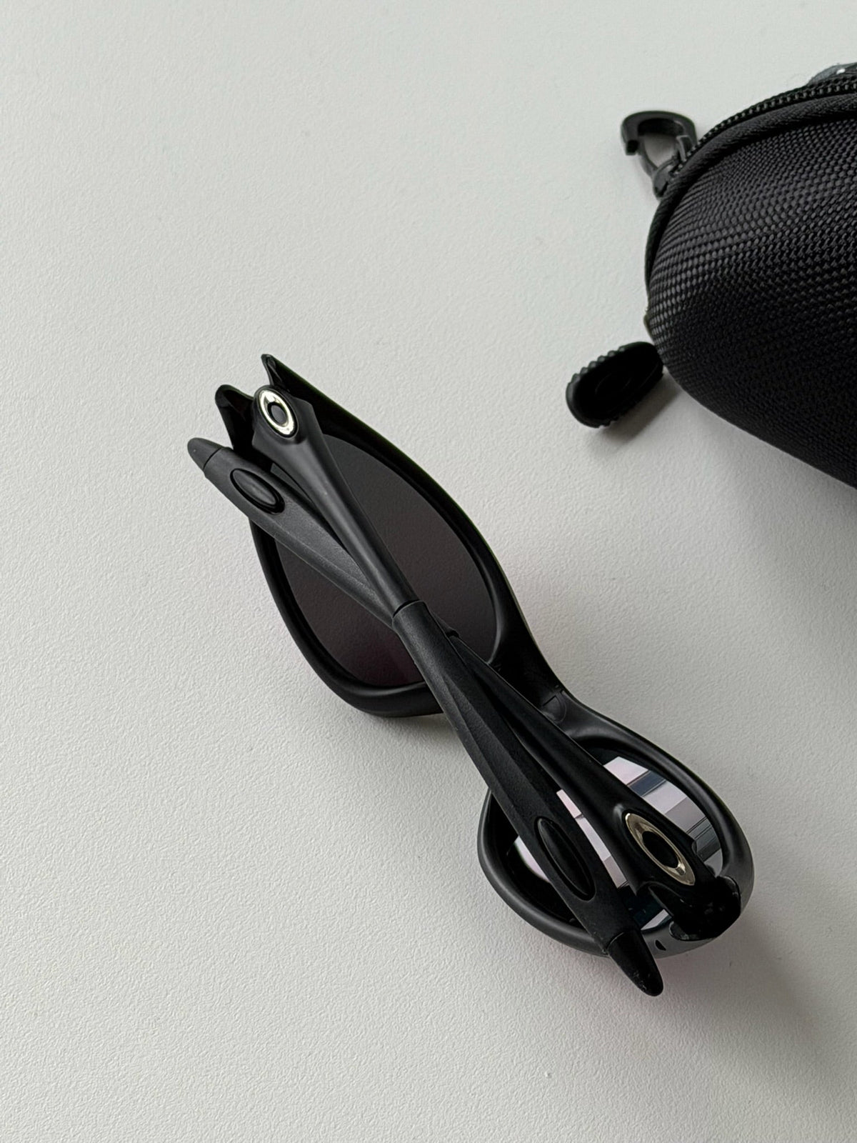 Oakley Eye Jacket Gen 1 Sunglasses – Matte Black / Fire Red — original product photo 12