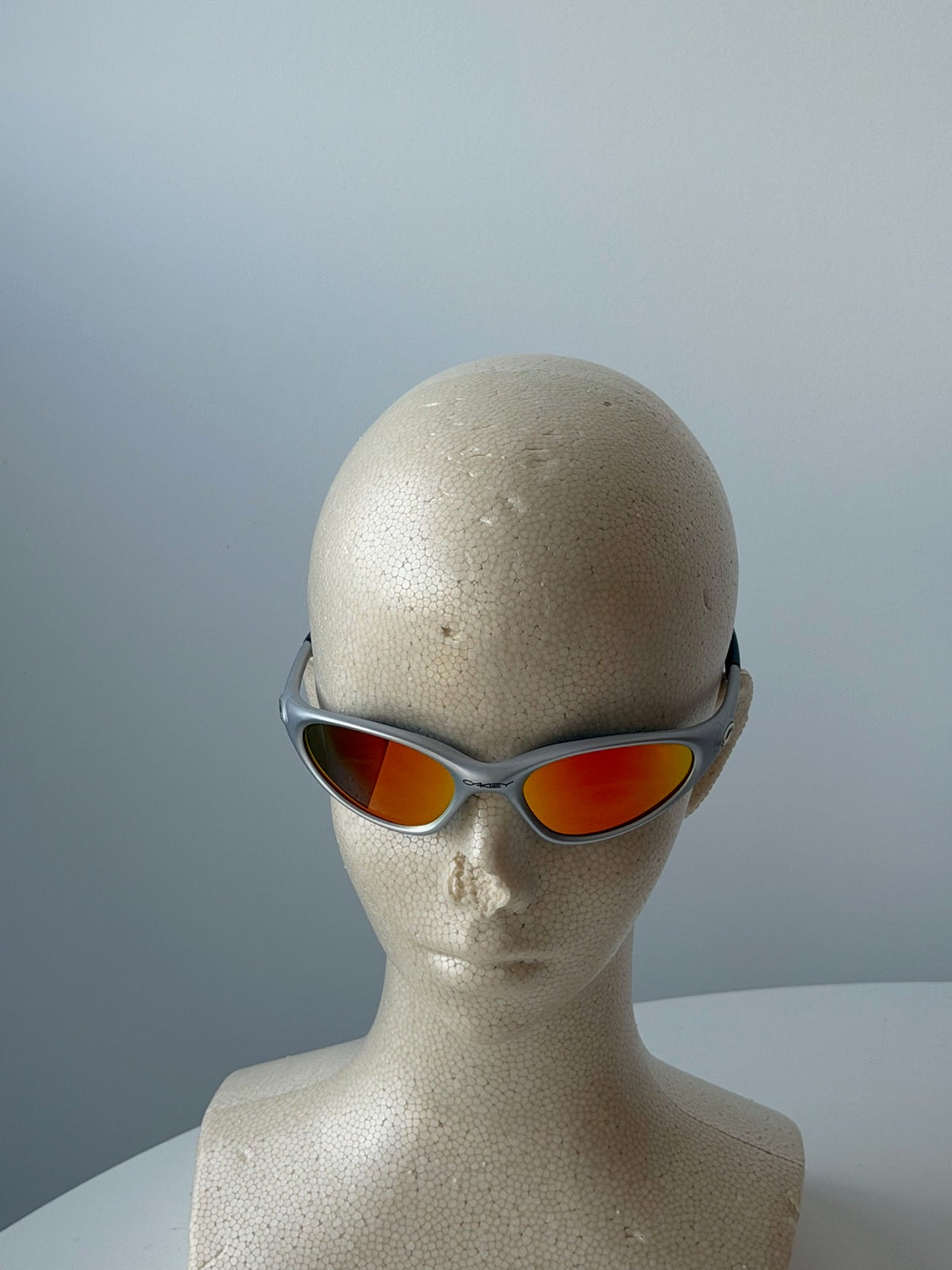 Oakley Eye Jacket Minute 1.0 Sunglasses – Silver / Fire Red — original product photo 10