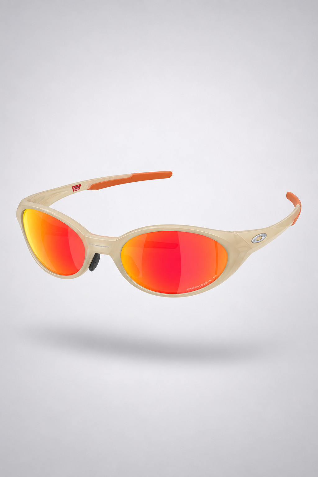 Oakley Eye Jacket Redux — Sandstorm / Prizm Ruby Polarized — studio view